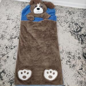 Kids Dog Sleeping Bag Plush Nap Mat Blanket